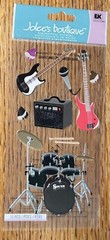 Jolees Rock & Roll GARAGE BAND Drums Electric Guitar Drum Stick Music Stickers