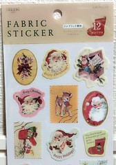 LOUJENE Tokyo Merry Christmas Fabric Sticker 12 Vintage Animal Santa Gift JAPAN