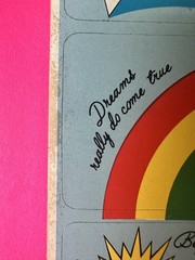 Vintage 80s RAINBOWS Stickers by Paula sun, cloud, star words rainbow stick ons
