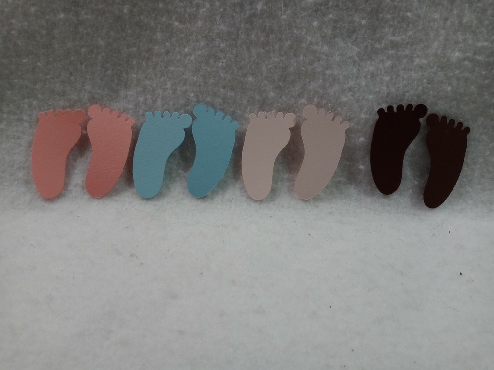 Footprints Scrapbooking Embellishments Blue Pink Blush Brown U Choose 10 pieces