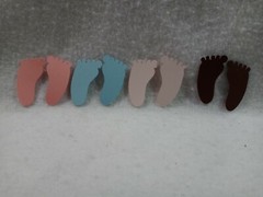 Footprints Scrapbooking Embellishments Blue Pink Blush Brown U Choose 10 pieces