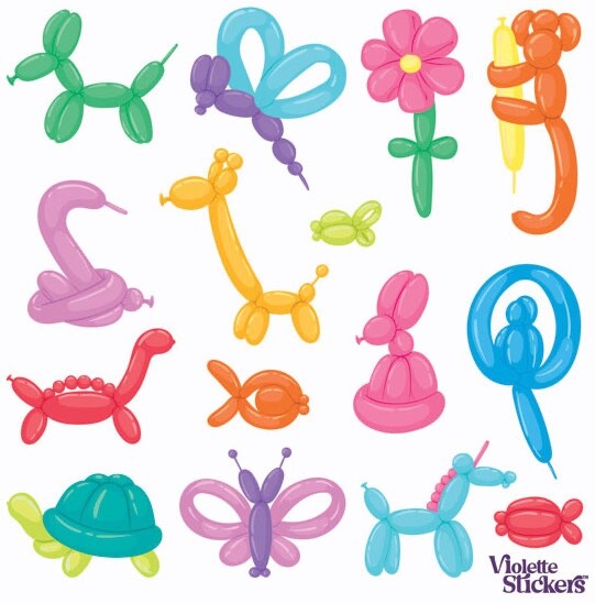 Violette Stickers Party Balloon Animals Crafts Planner Supply Scrapbook Birthday
