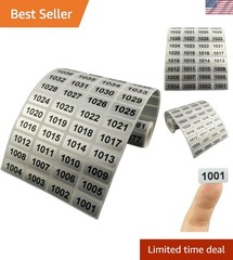 Waterproof Consecutive Number Inventory Stickers – Black on Silver, 1000 Count