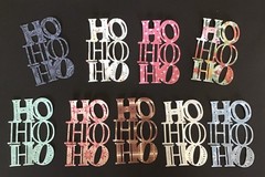 HO HO HO Die Cut Embellishments 3-3/4 x 2-3/4 6pcs Choose Color Scrapbook Cards