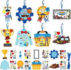 Kids Craft Kit 32Pcs DIY Paper Stickers Ornaments Classroom Party Favor Holiday