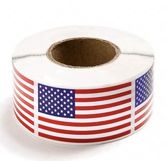 USA Stickers 500pcs Roll Patriotic Flag 4th of July