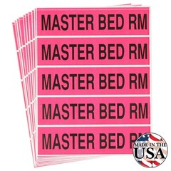 Color Coded Moving Box Label for Master Bedroom Easy Organization Stickers