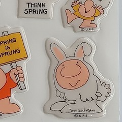 Unused Vintage ZIGGY Puffy Stickers Sheet U.P.S. Tom Wilson Happy Spring Easter