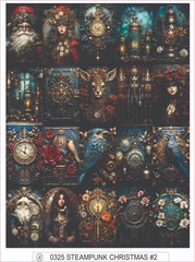 STEAMPUNK CHRISTMAS #2 – COMPLETE SHEET OF 20 STICKERS