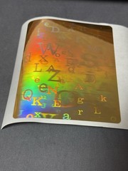 Retro Prism Hologram Alphabet Sticker Pair Vintage Rainbow Letters#12