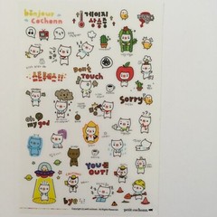 Korean Bonjour Cochonn (Hello Pig) 6 sheet transparent STICKERS Kawaii US Seller