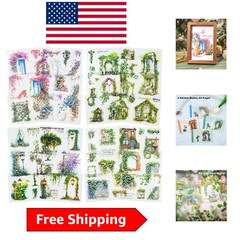 Charming Vintage Floral Sticker Book Set – 4 Books, 64 Pre-Cut Craft Stickers