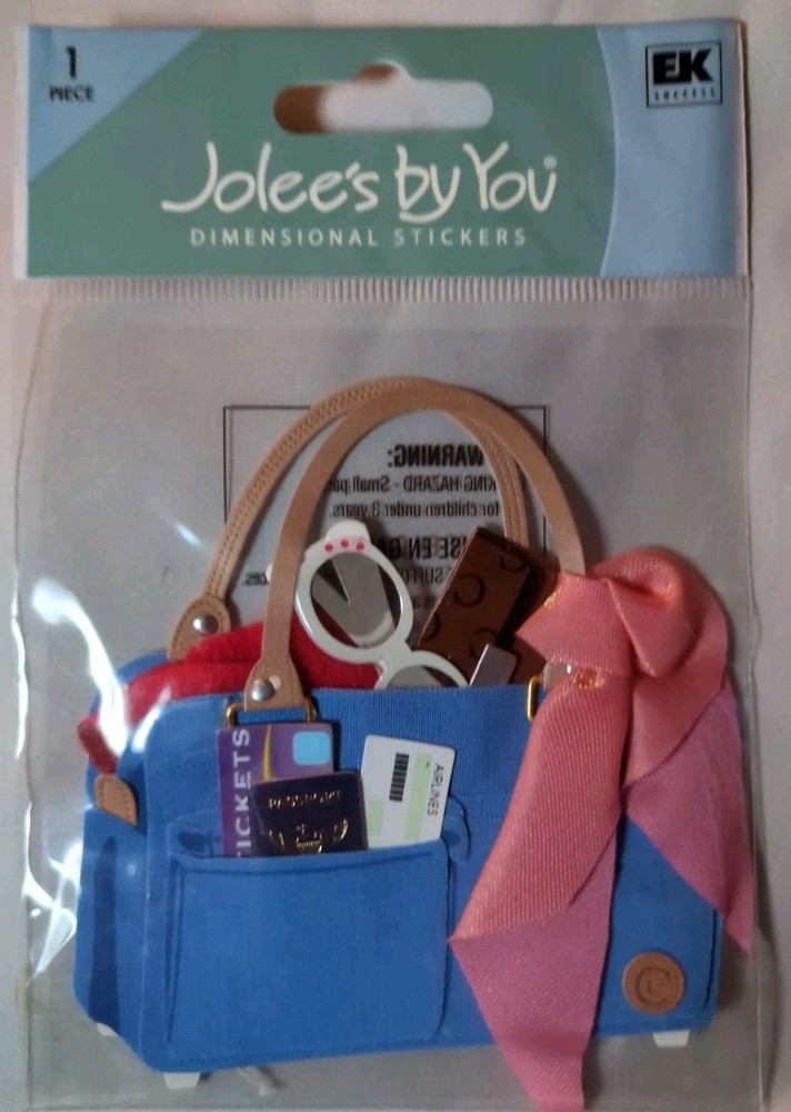 Jolee’s Boutique Scrapbook Stickers Carry On Purse Bag Passport Sunglasses Rare
