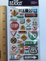 EK Success Sticko Police Officer Scrapbook Stickers Lot Dad Road Signs Cop