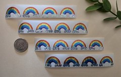 16 Sparkly Rainbow Stickers/Holographic Rainbow Stickers/Classic Rainbow Seals