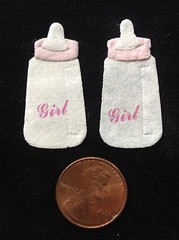 6 bib bibs Bottle bottles Paper Fabric Baby boy Girl babies miniature Scrapbooks