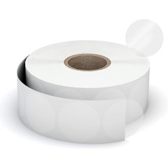 1″ Clear Circle Stickers (1000 Pcs), Transparent Self-Adhesive Seals for