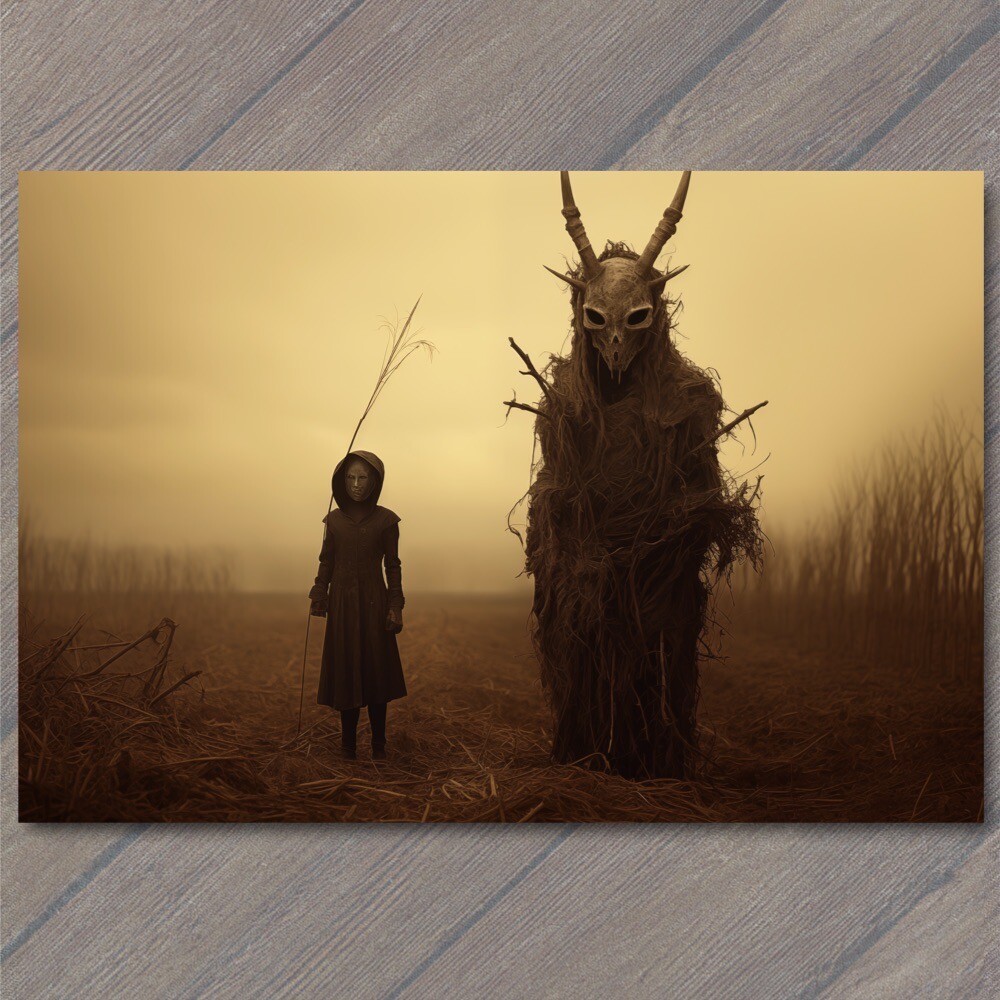 STICKER Girl With Devil Weird Creepy Vibe Cult Field Strange Unusual Vulnerabl