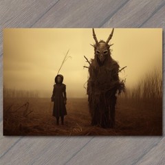 STICKER Girl With Devil Weird Creepy Vibe Cult Field Strange Unusual Vulnerabl
