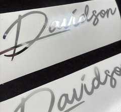 Harley-Davidson Sticker Reproductions – High-Quality Vinyl (Pair)-Chrome Color-
