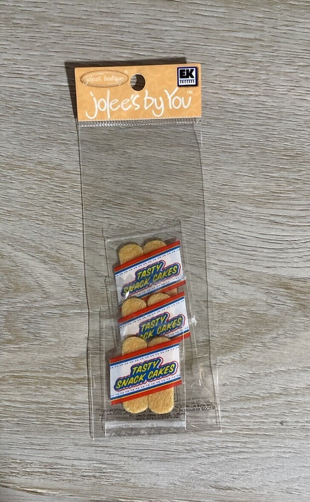 RARE JOLEES Mini Tasty Snack Cakes FOOD Scrapbook Sticker 5×2” Twinkies Pastry