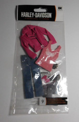 HARLEY DAVIDSON Dimensional Stickers Outfit Pink Leather Denim #9 Open Package