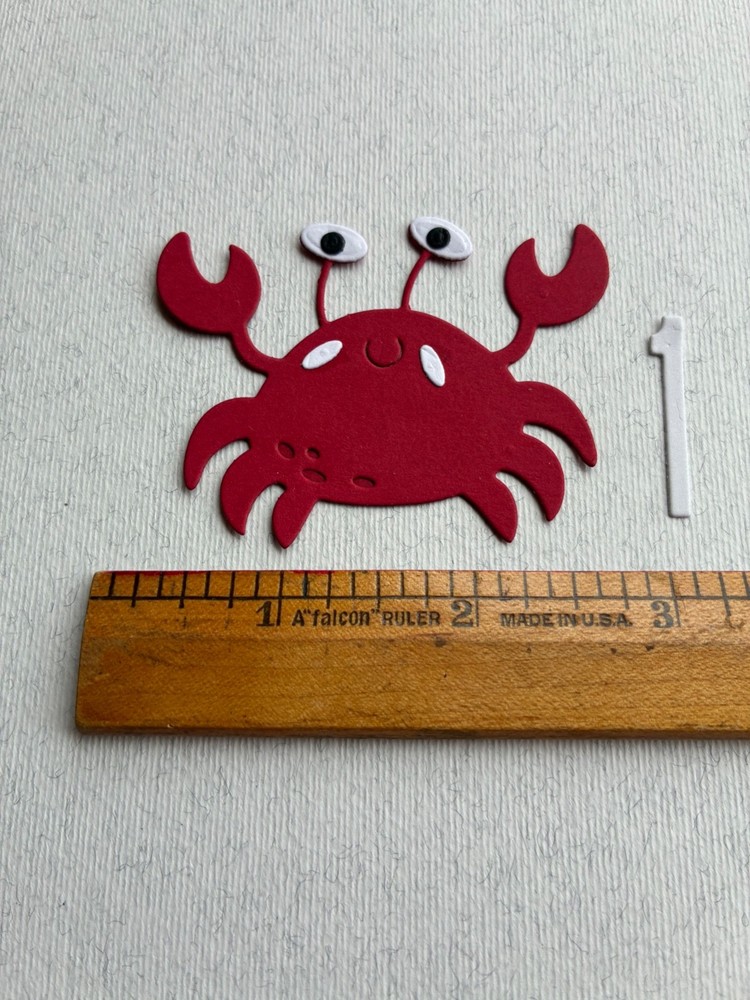 Paper Scrapbook Embellishments die cut layered card stock RED Crab