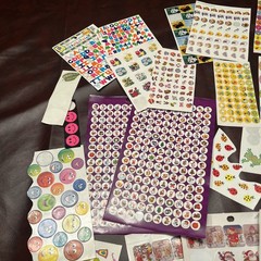 Large Lot of Stickers Many Vintage School Grading Highlights Incomplete Sheets