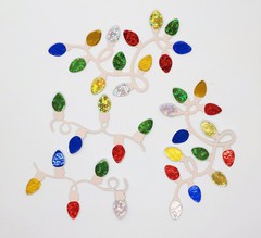 Christmas Lights Die Cut 4 Pc Scrapbooking Cardmaking Cardstock Embellishment