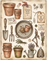 Cute Vintage Garden Junk Journal Embellishments Scrapbook USA PICK A Set