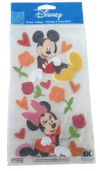 Disney Mickey Minnie Sticker Collage Love Flowers Hearts Puffy New Jolee’ s