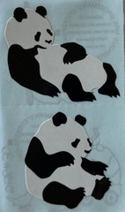 BLACK & WHITE PANDA BEAR Stickers (2pc)Mrs.Grossman’s•Chinese•Giant•Red •Bamboo