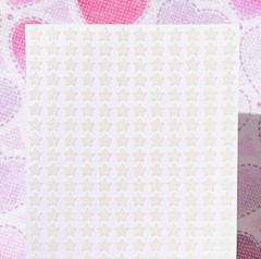 White/Ivory Glitter Star Stickers! ~ Custom Size ~ Cute & Sparkly!