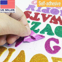 5 Sheets 210PCS Colorful Glittery Foam Self Adhesive Letters Stickers,Foam Lette