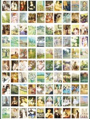400 pages Impressionism mini vellum paper book, Assorted pattern, Art Museum