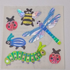 Vintage Sandylion Stickers Foil Prismatic Bugs & Insects 1 Module 2″x2″