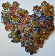 SMALL PRISMATIC GARFIELD Stickers(100pc)Cat•Cartoon •Lasagna•Card Making•