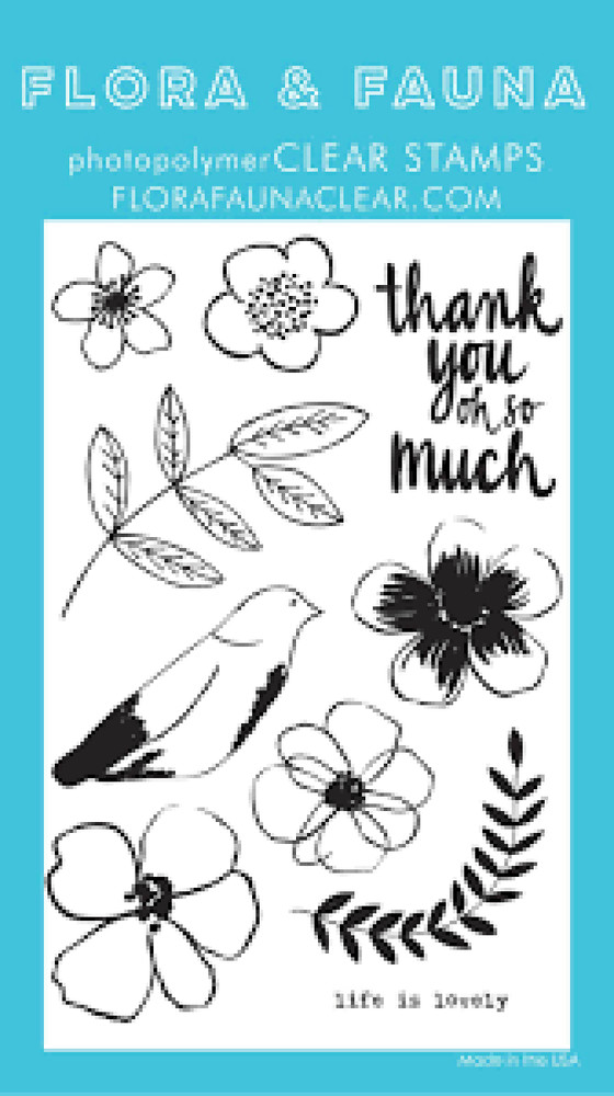 FLORA N FAUNA Clear Cling Stamps LIFE IS LOVELY Stamps