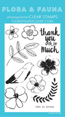 FLORA N FAUNA Clear Cling Stamps LIFE IS LOVELY Stamps