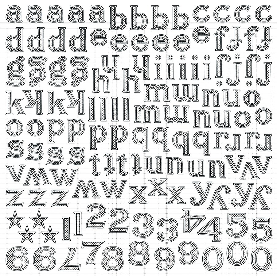 Jenni Bowlin, Alphabet Stickers, Cardstock Alpha Stickers, Black Tiny Dot, Lower