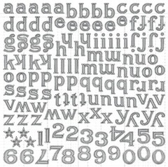 Jenni Bowlin, Alphabet Stickers, Cardstock Alpha Stickers, Black Tiny Dot, Lower