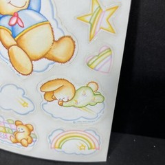Vintage Hallmark Stickers Bunnies Bear Heart Star Rainbow Cloud Baby 1984