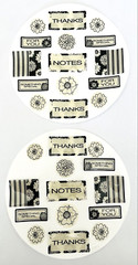 Lot 3 Partial Packs Epoxy Stickers Black White Letters Words Flowers Horizon