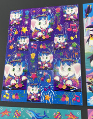 Lisa Frank Stickers Lot 6 Sheets S362 S363 S365 S366 S367 S369 Full Sheets