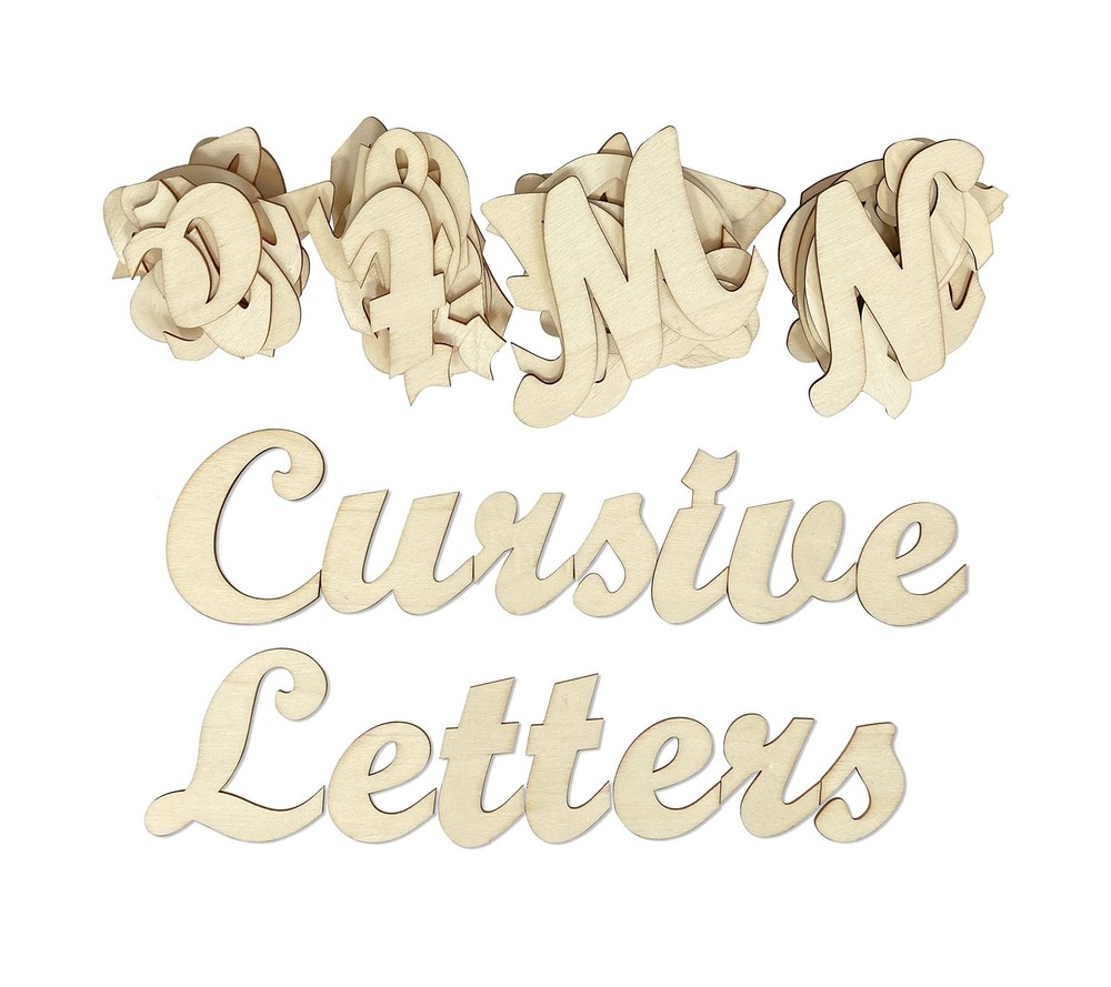 3 Inch 284 Pieces Wooden Letters Unfinished Wood Letters for Crafts Cursive A…