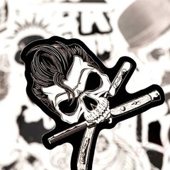 50Pcs Funny Punk Stickers | Black & White DIY Waterproof Decals | Series 01