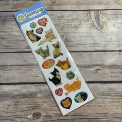 New Vintage Sandylion Stickers Kittens Cats Kitty Sticker 1 Sheet Strip Puffy