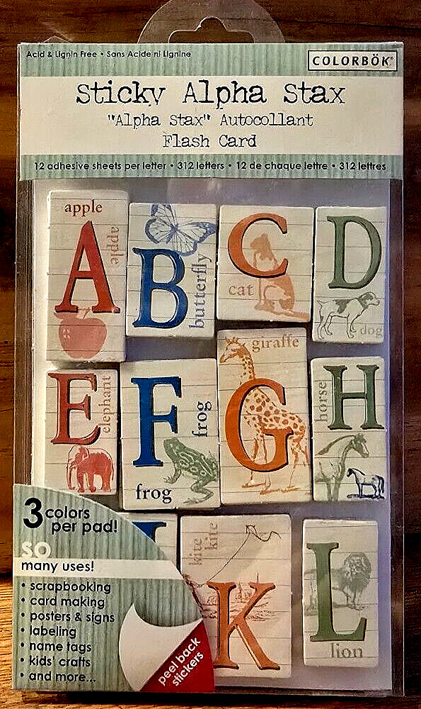 Colorbök Sticky Alpha Stax ~ ANIMAL ALPHABET STICKERS ~ 312 stickers