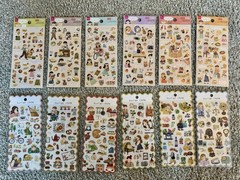 Lot of 12 MIND WAVE Routine Charm & DAISO Kawaii Japanese Girl Stickers