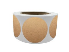 Royal Green 2 Inch Large Kraft Round Dot Stickers 50mm (5cm) 1200 Pack on Rolls